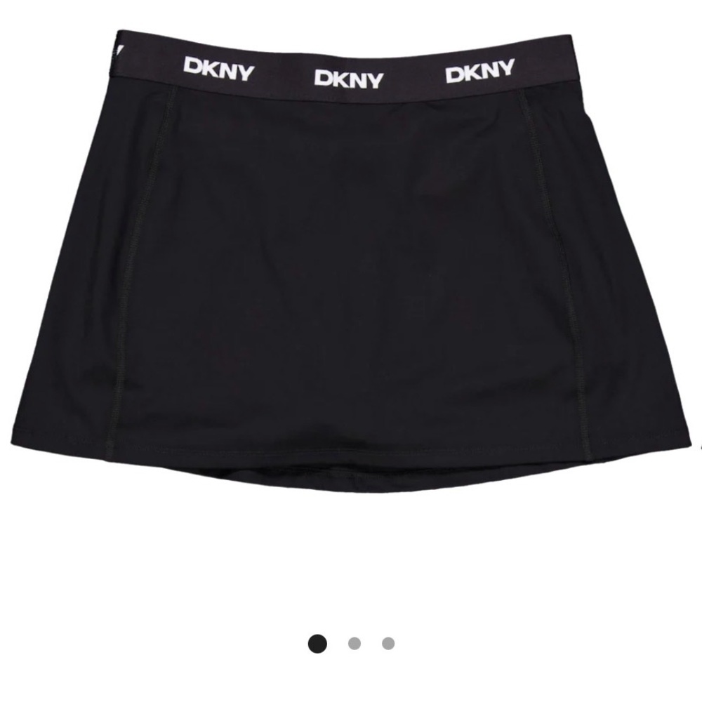 DKNY SPORT LOGO ELASTIC SKORT BLACK NWT sz L